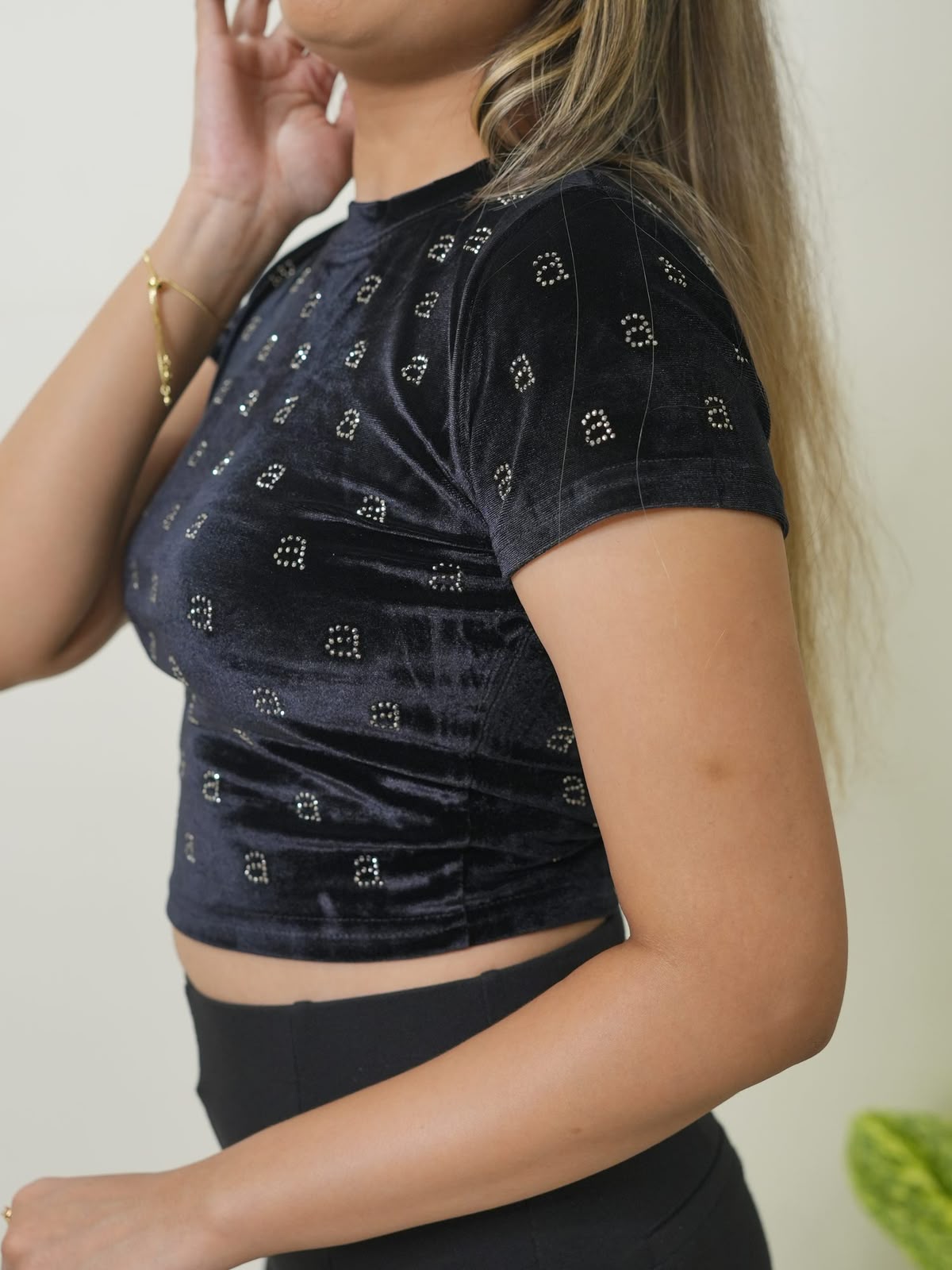 Black Velvet Crop Top photo 2