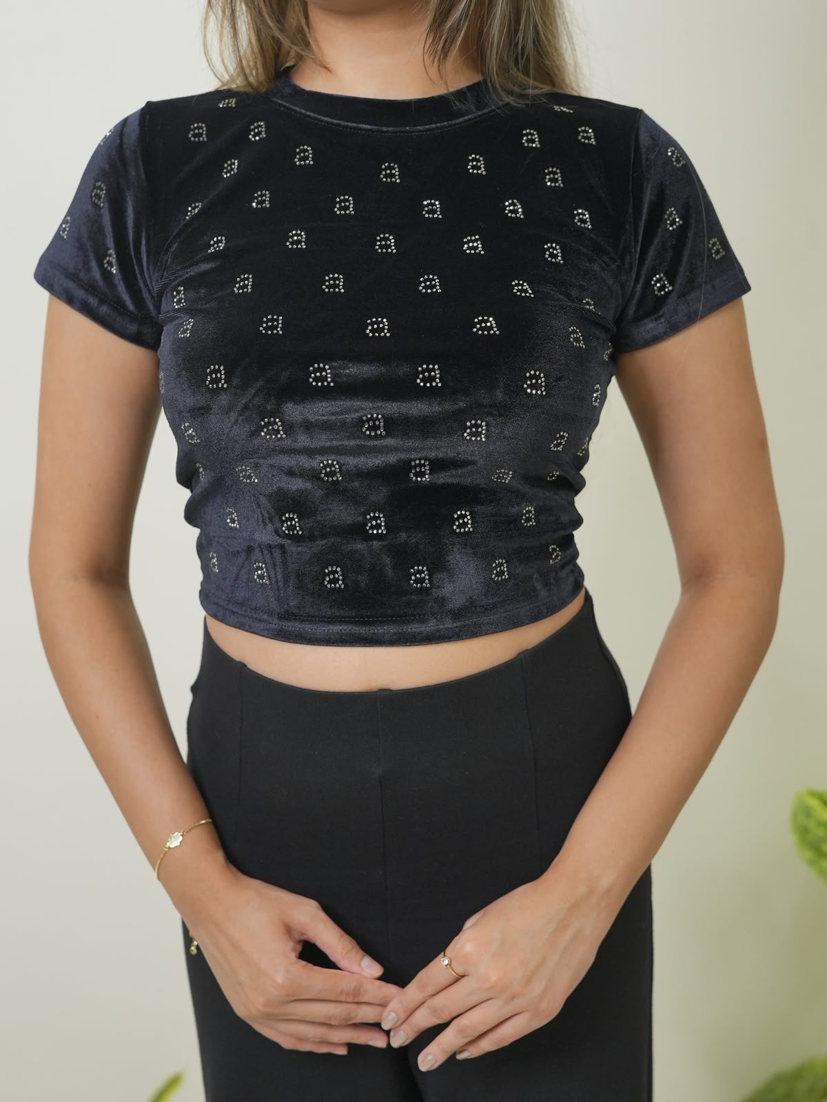 Black Velvet Crop Top photo 4